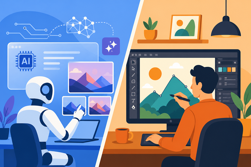 AI Design vs Vector Illustration: What Sets Them Apart?