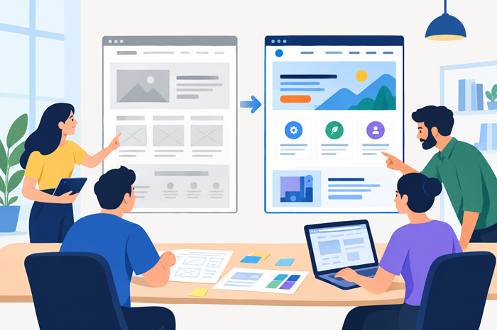 Website Wireframes vs. Final UI: A Smarter Team Handoff